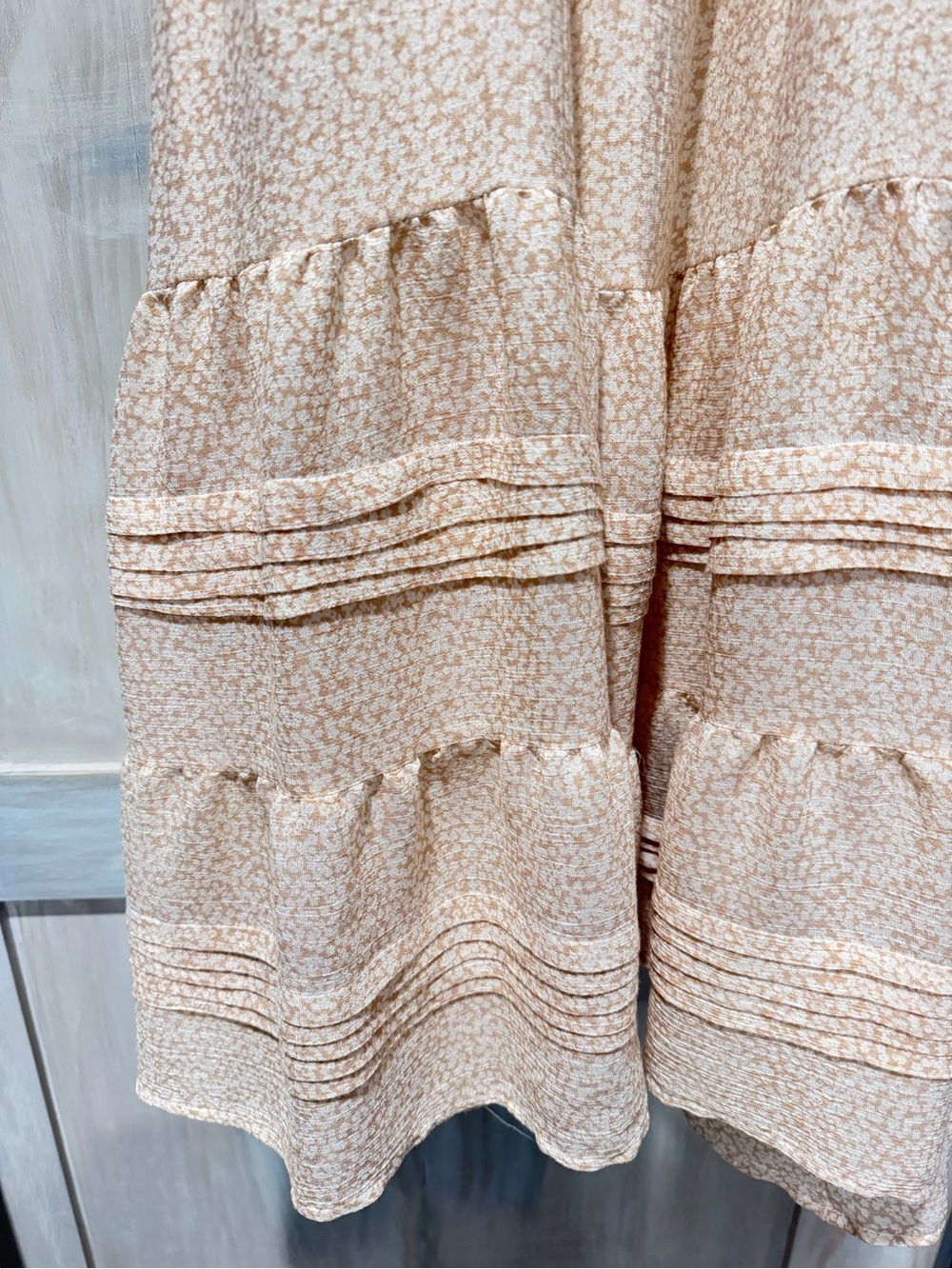 Carly Jean Los Angeles Cream Ruffle-Trim Maxi Dress - Picture 3 of 5